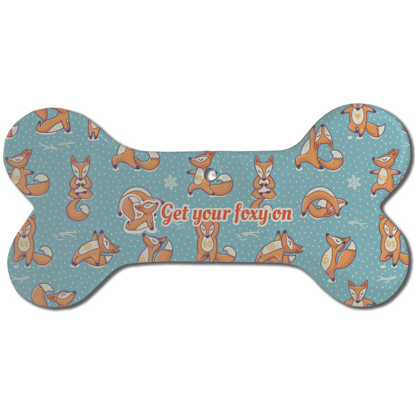 Custom Foxy Yoga Ceramic Dog Ornament - Front w/ Name or Text