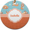 Foxy Yoga Round Ceramic Ornament w/ Name or Text