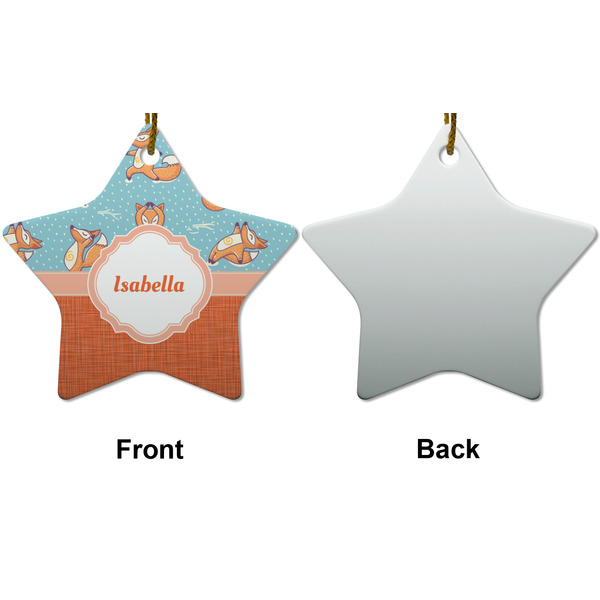 Foxy Yoga Ceramic Flat Ornament - Star Front & Back (APPROVAL)