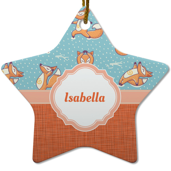 Foxy Yoga Ceramic Flat Ornament - Star (Front)