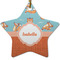 Foxy Yoga Star Ceramic Ornament w/ Name or Text