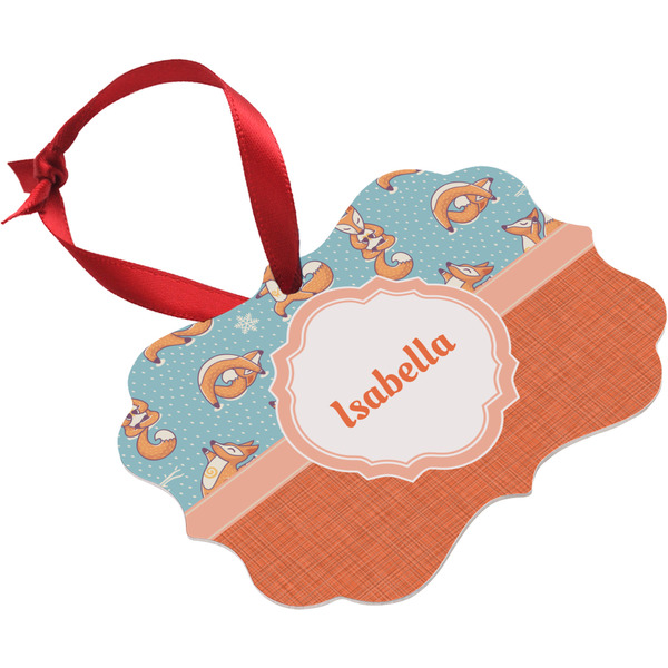 Foxy Yoga Christmas Ornament (Angle View)