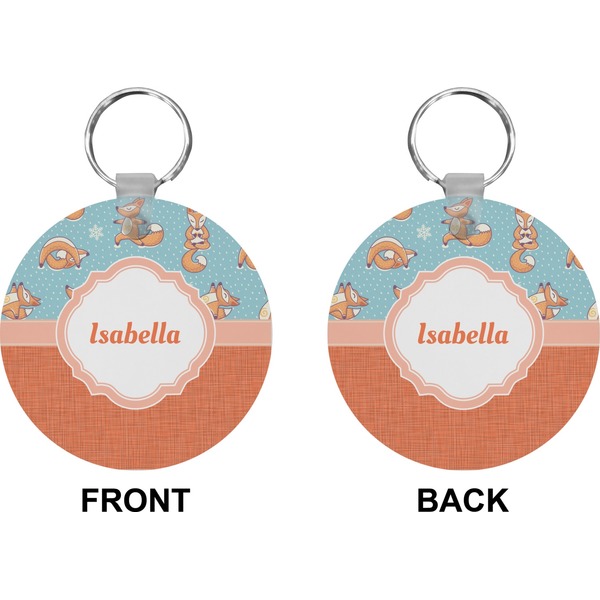 Foxy Yoga Circle Keychain (Front + Back)