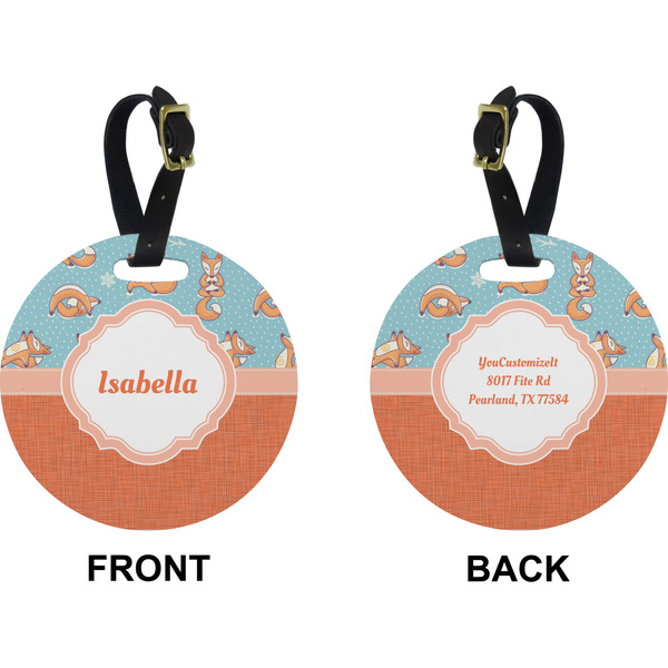 Foxy Yoga Circle Luggage Tag (Front + Back)