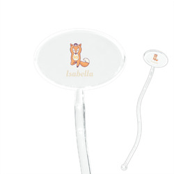 Foxy Yoga 7" Oval Plastic Stir Sticks - Clear (Personalized)