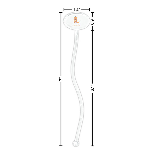 Foxy Yoga Clear Plastic 7" Stir Stick - Oval - Dimensions