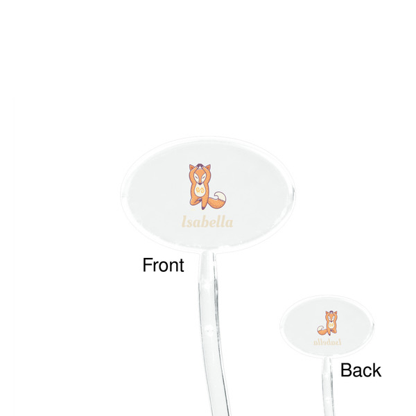 Foxy Yoga Clear Plastic 7" Stir Stick - Oval - Front & Back