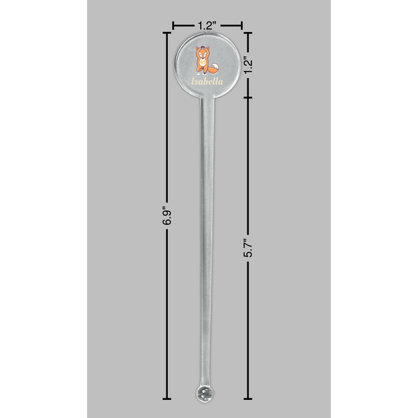 Foxy Yoga Clear Plastic 7" Stir Stick - Round - Dimensions