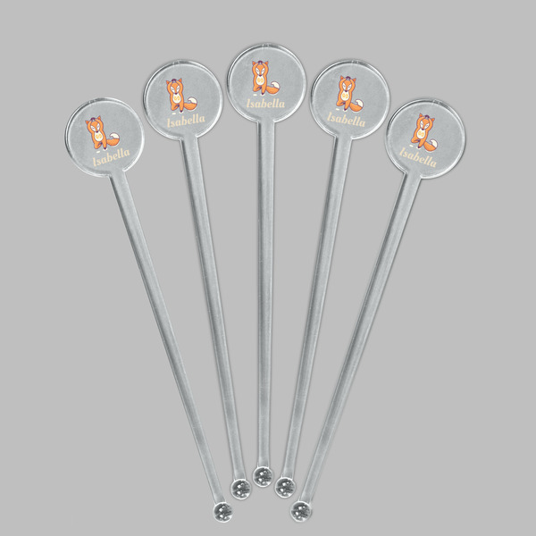Foxy Yoga Clear Plastic 7" Stir Stick - Round - Fan View