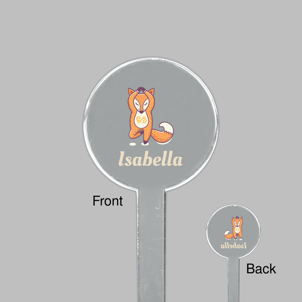 Foxy Yoga Clear Plastic 7" Stir Stick - Round - Front & Back