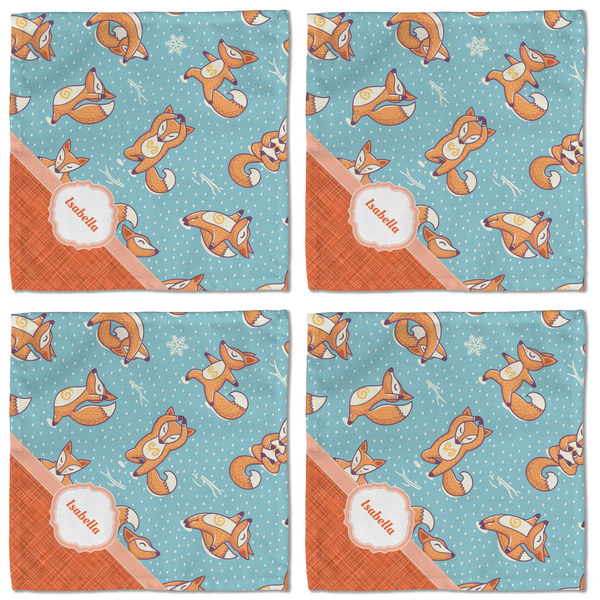 Foxy Yoga Cloth Napkins - Personalized Lunch (APPROVAL) Set of 4