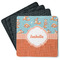 Foxy Yoga Square Rubber Backed Coasters - Set of 4 (Personalized)