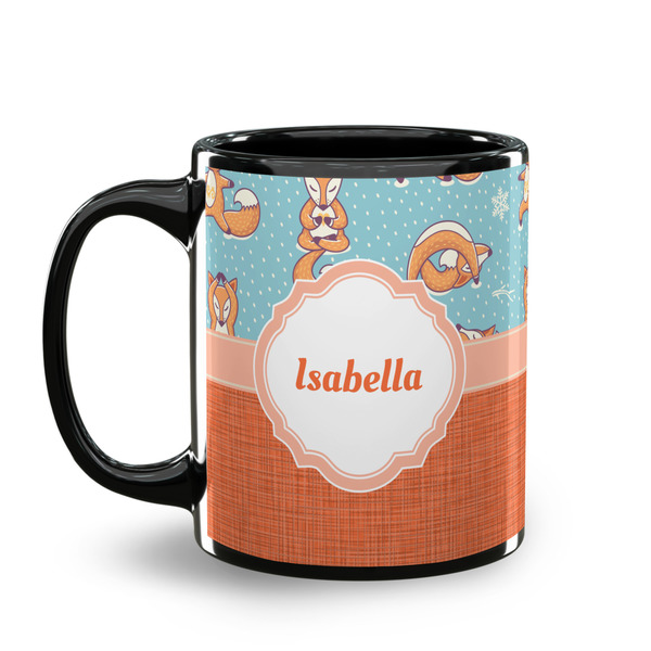 Foxy Yoga Coffee Mug - 11 oz - Black