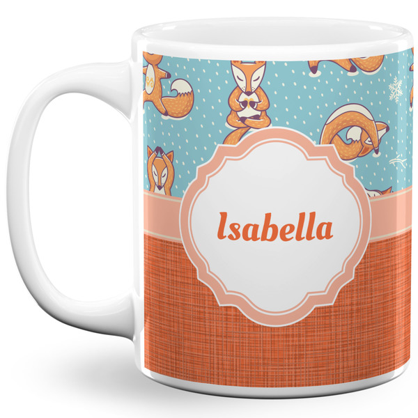 Custom Foxy Yoga 11 Oz Coffee Mug - White (Personalized)