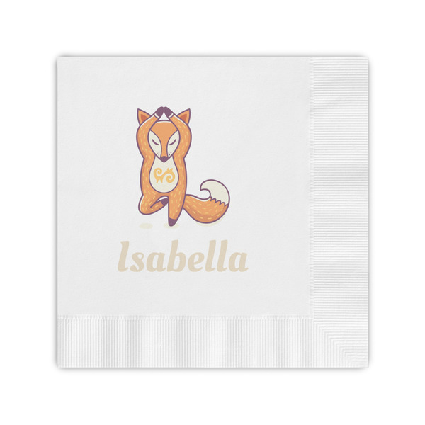 Custom Foxy Yoga Coined Cocktail Napkins (Personalized)