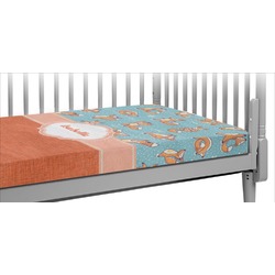 Foxy Yoga Crib Fitted Sheet (Personalized)