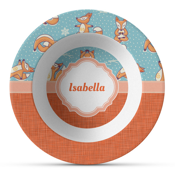 Custom Foxy Yoga Plastic Bowl - Microwave Safe - Composite Polymer (Personalized)