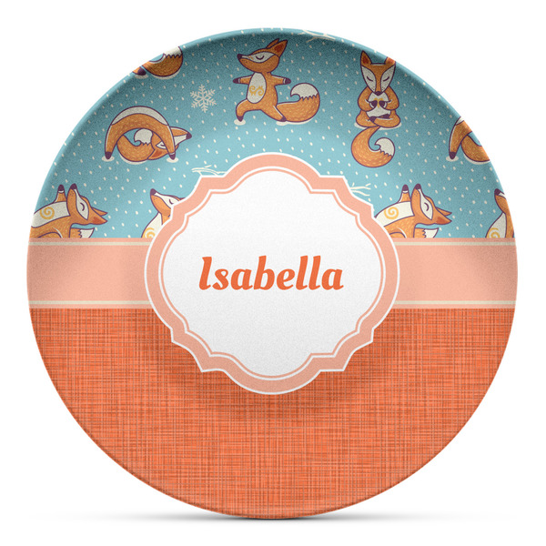 Custom Foxy Yoga Microwave Safe Plastic Plate - Composite Polymer (Personalized)