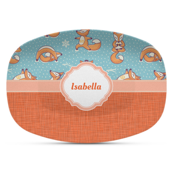 Custom Foxy Yoga Plastic Platter - Microwave & Oven Safe Composite Polymer (Personalized)