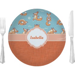 Foxy Yoga Glass Lunch / Dinner Plate 10" (Personalized)