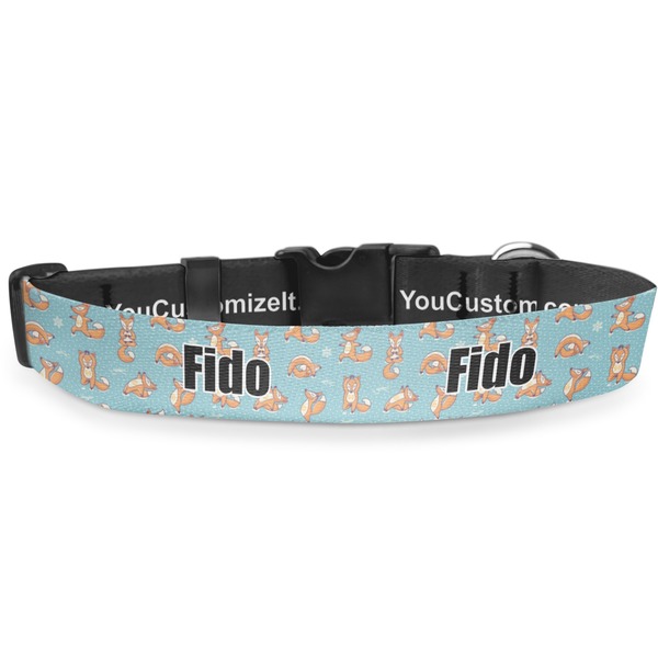 Custom Foxy Yoga Deluxe Dog Collar - Medium (11.5" to 17.5") (Personalized)