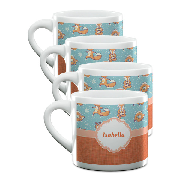 Custom Foxy Yoga Double Shot Espresso Cups - Set of 4 (Personalized)