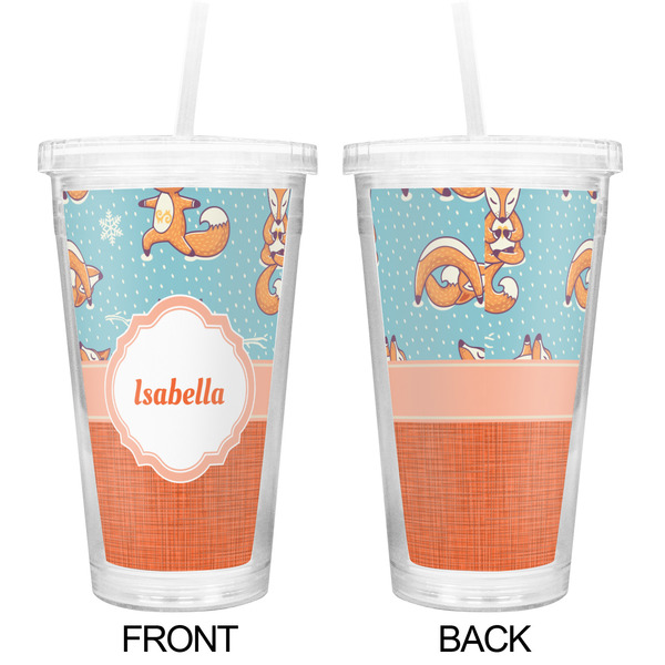 Foxy Yoga Double Wall Tumbler with Straw - Approval