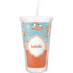 Foxy Yoga Double Wall Tumbler with Straw (Personalized)
