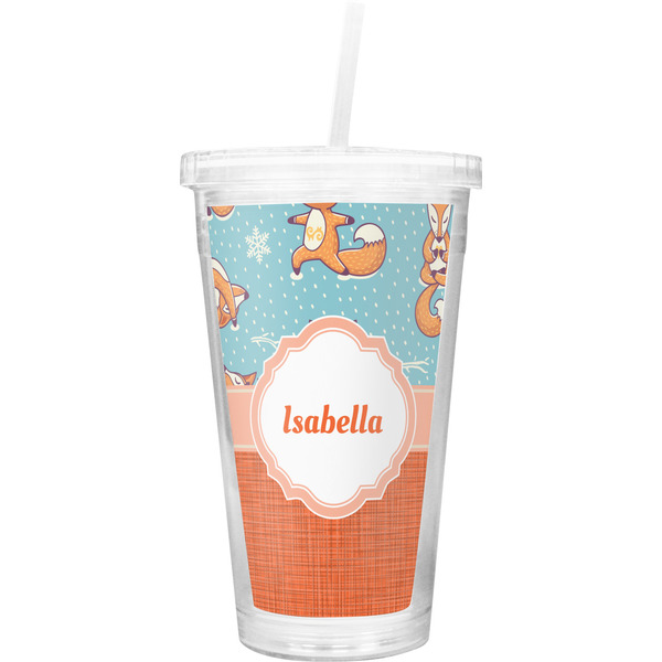 Custom Foxy Yoga Double Wall Tumbler with Straw (Personalized)