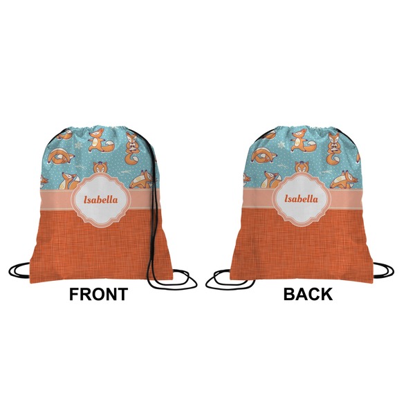 Foxy Yoga Drawstring Backpack Front & Back Medium