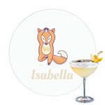 Foxy Yoga Printed Drink Topper - 3.25" (Personalized)