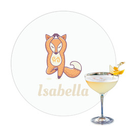 Foxy Yoga Printed Drink Topper (Personalized)