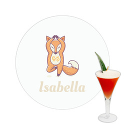 Foxy Yoga Printed Drink Topper -  2.5" (Personalized)