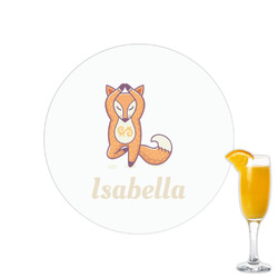 Foxy Yoga Printed Drink Topper - 2.15" (Personalized)