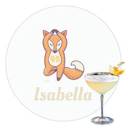 Foxy Yoga Printed Drink Topper - 3.5" (Personalized)
