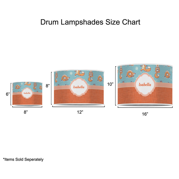 Foxy Yoga Drum Lampshades - Sizing Chart