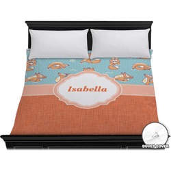 Foxy Yoga Duvet Cover - King (Personalized)