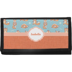 Foxy Yoga Canvas Checkbook Cover (Personalized)