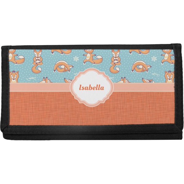 Custom Foxy Yoga Canvas Checkbook Cover (Personalized)