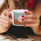 Foxy Yoga Espresso Cup - 6oz (Double Shot) LIFESTYLE (Woman hands cropped)