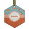 Foxy Yoga Flat Glass Ornament - Hexagon w/ Name or Text