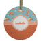 Foxy Yoga Frosted Glass Ornament - Round