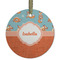 Foxy Yoga Flat Glass Ornament - Round w/ Name or Text