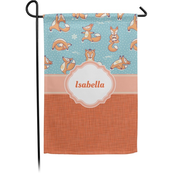 Custom Foxy Yoga Small Garden Flag - Double Sided w/ Name or Text