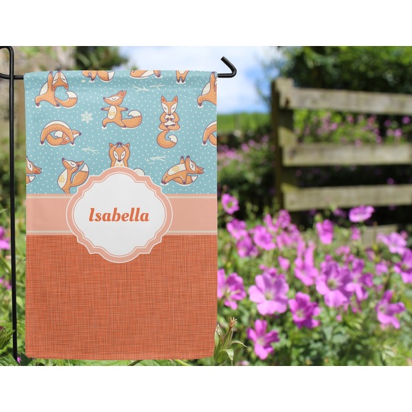 Foxy Yoga Garden Flag - Outside In Flowers