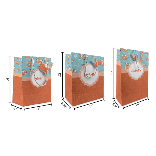 Foxy Yoga Gift Bags - All Sizes - Dimensions
