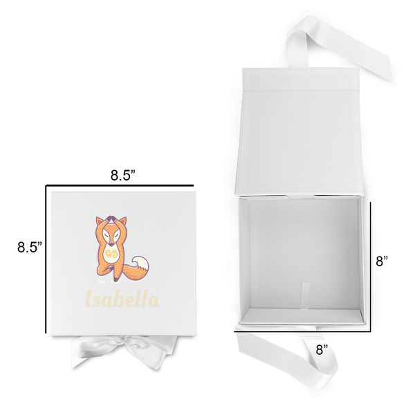 Foxy Yoga Gift Boxes with Magnetic Lid - White - Open & Closed