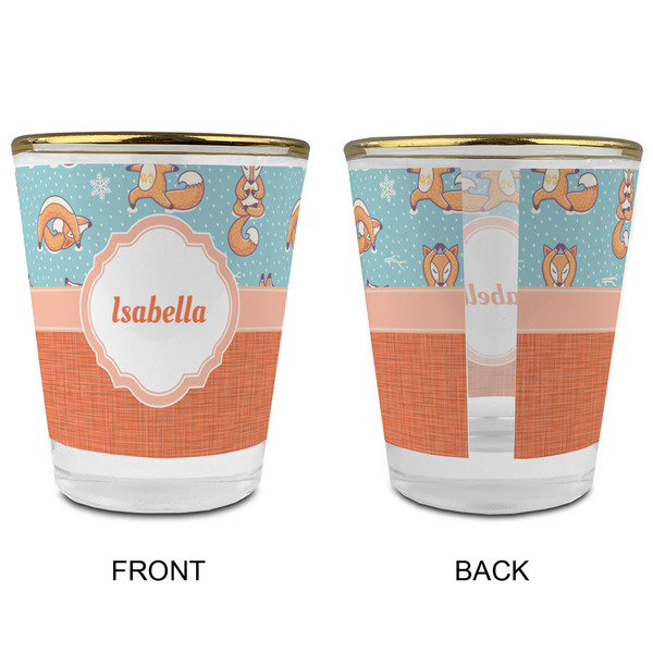 Foxy Yoga Glass Shot Glass - with gold rim - APPROVAL