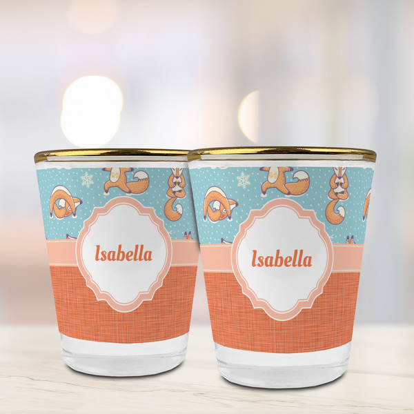 Foxy Yoga Glass Shot Glass - with gold rim - LIFESTYLE