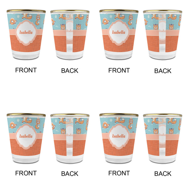 Foxy Yoga Glass Shot Glass - with gold rim - Set of 4 - APPROVAL